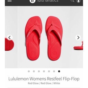 Lululemon rest feel flip flops red shoes sandals